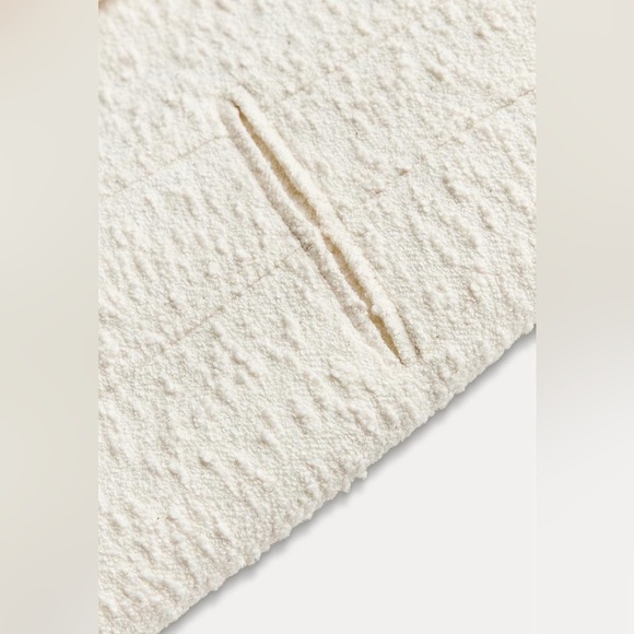 NWT. Zara ZW Collection Ecru Cotton Blend Textured Shift Midi Dress. Size M. - Picture 8 of 14